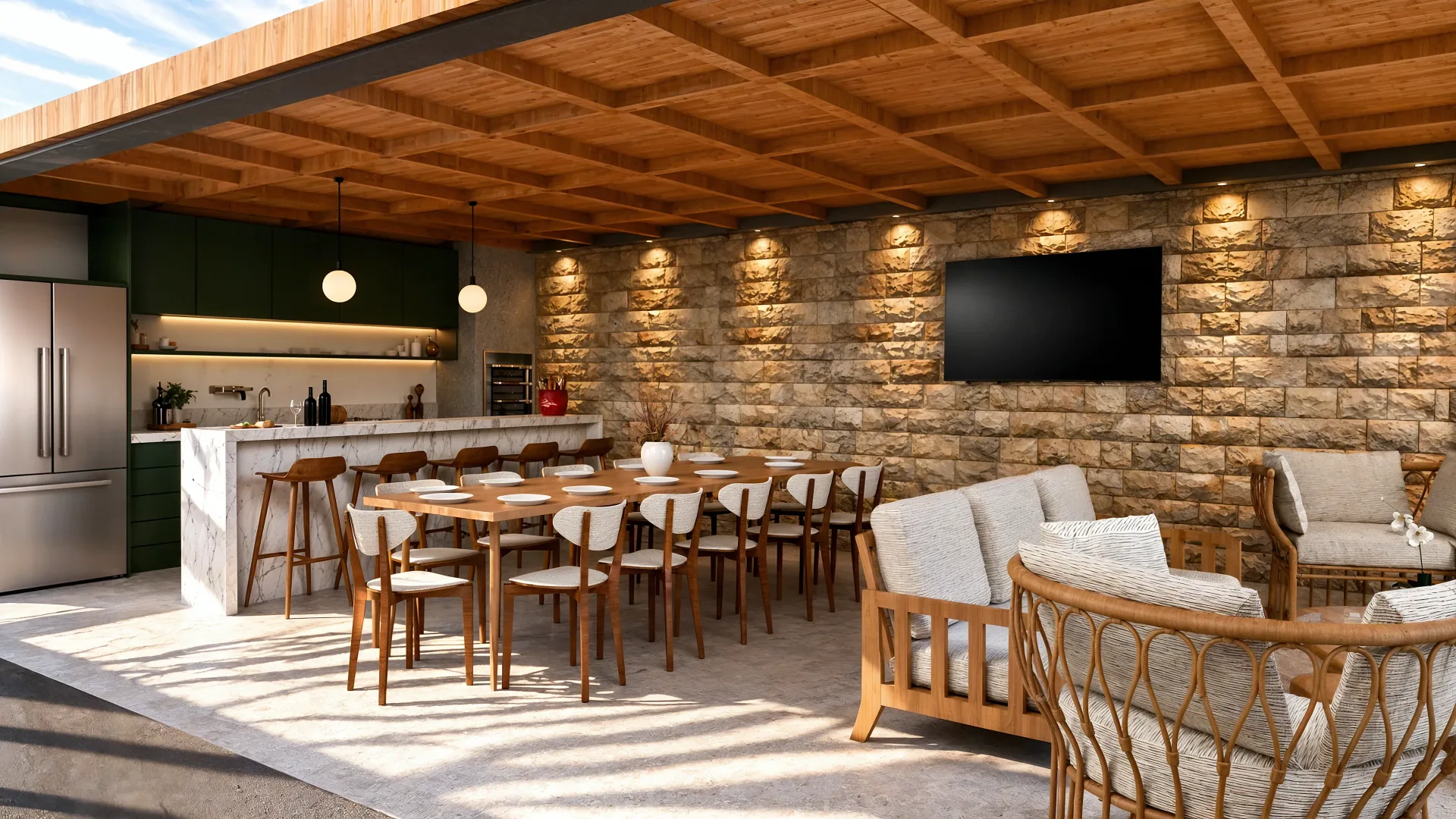 Espaço gourmet integrado — Veneza (Perspectiva artística)